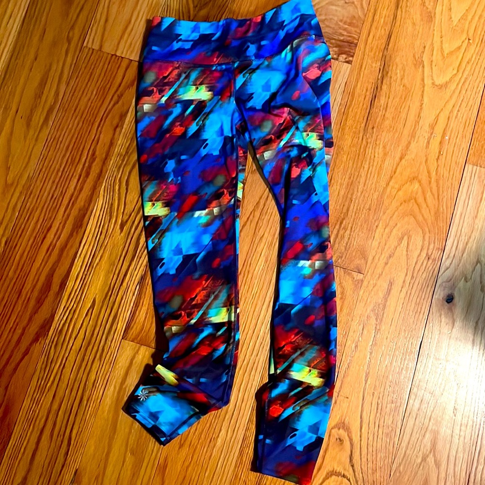 Athletes, full length size small leggings. Multicolored